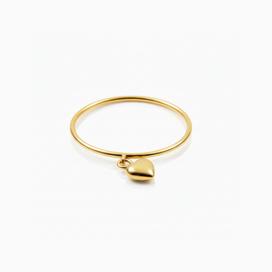 Coquette Mini Heart Pendant Stacker Ring