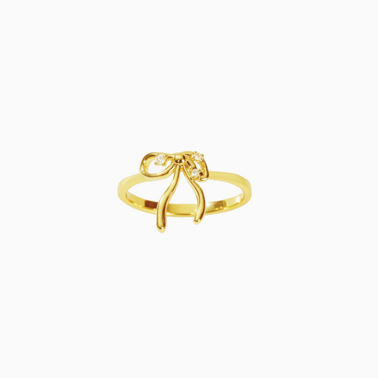 Coquette Gold Bow Knot Ring