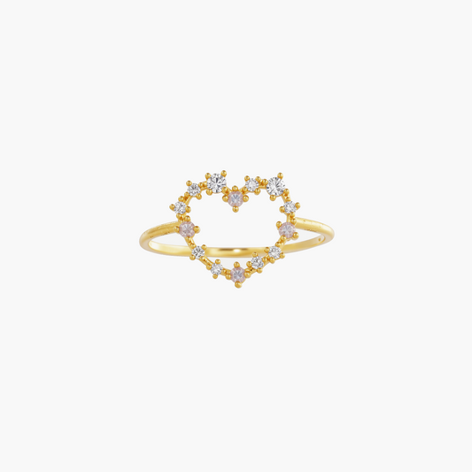 Gold Coquette Heart Statement Ring