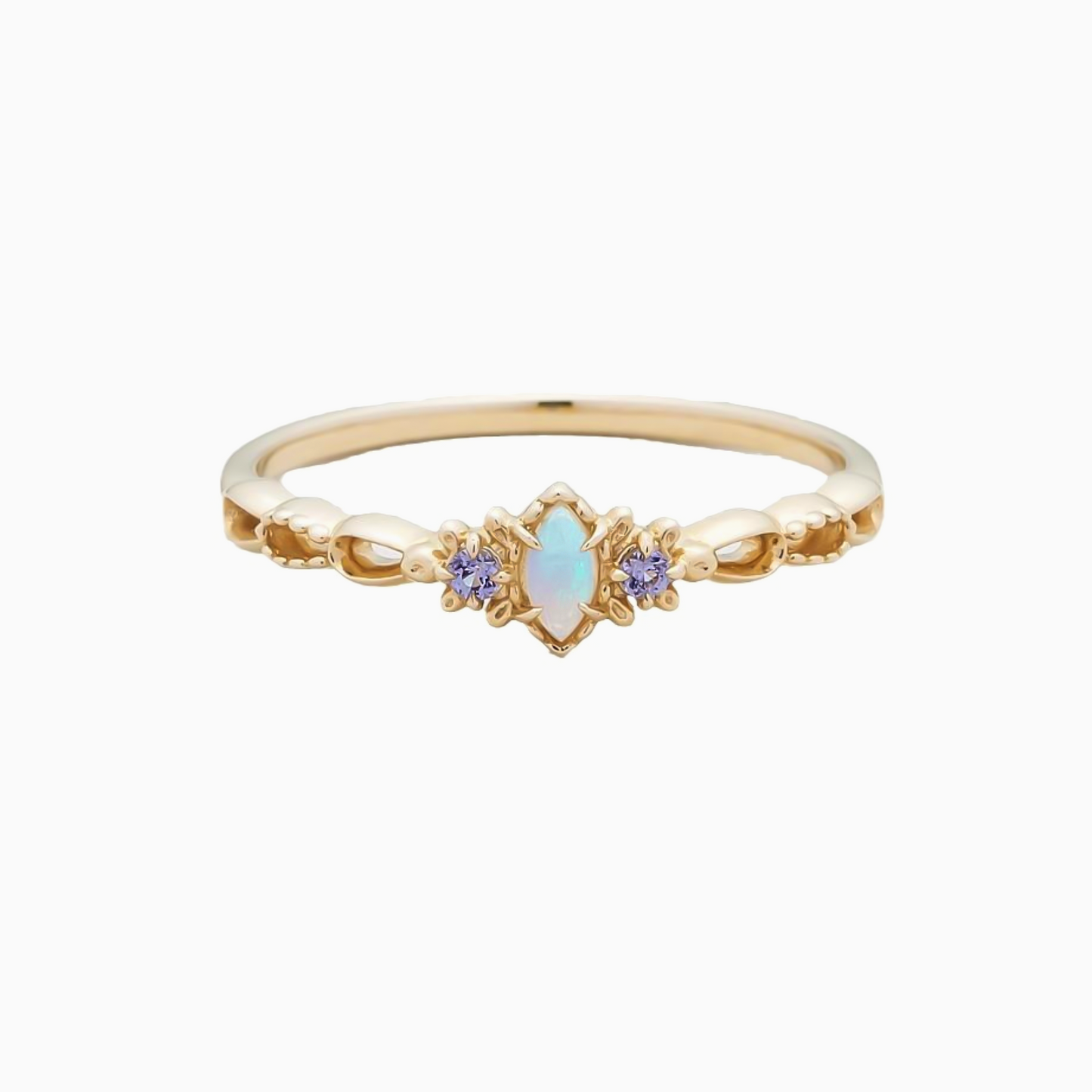 Princess Opal Stone Adjustable Ring