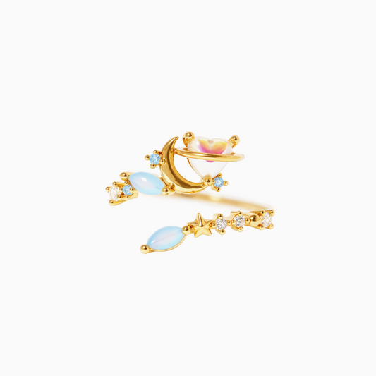 Luna Orbit Coquette Constellation Ring