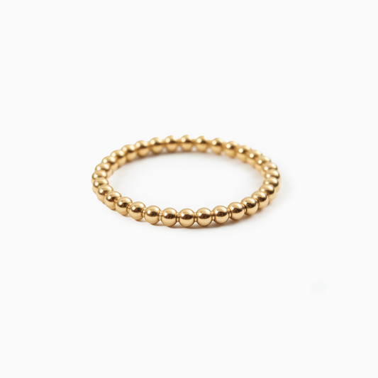 Minimalist Beaded Gold Band