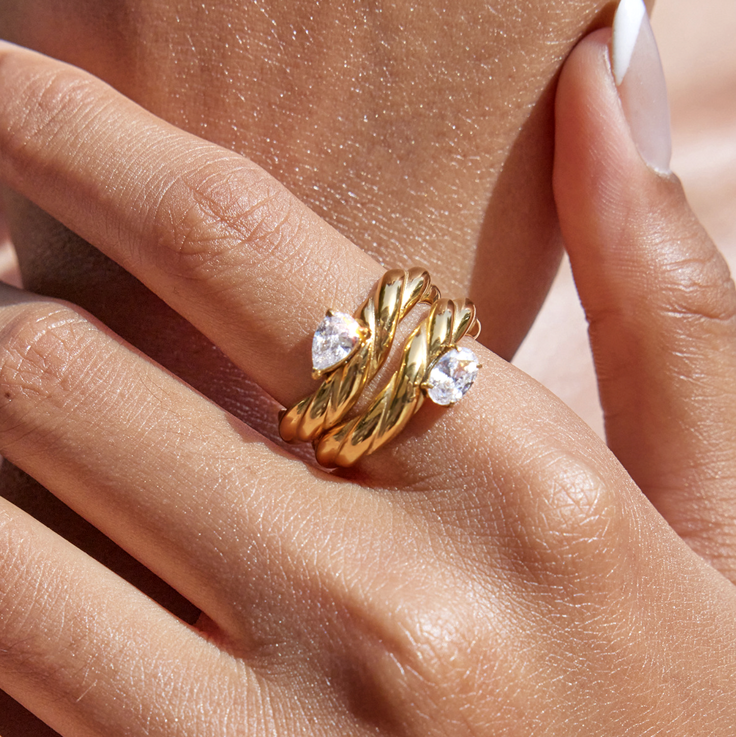 Twisted Gold Solitaire Ring