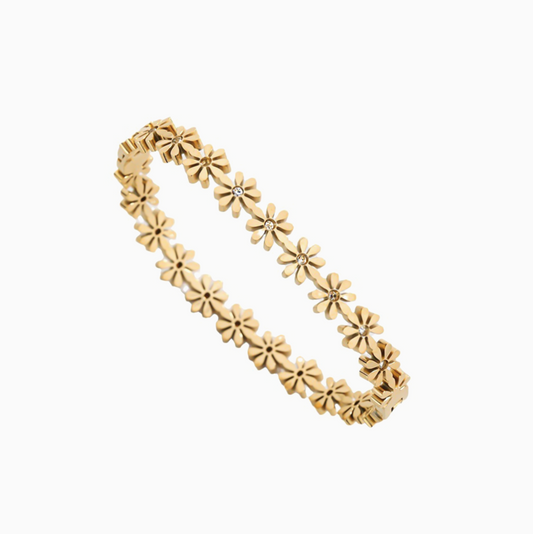 Yellow Gold Daisy Station Bracelet