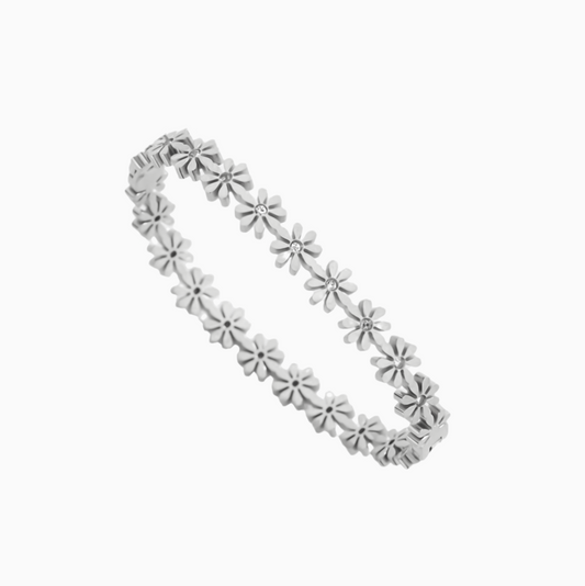 Silver Daisy Station Bracelet