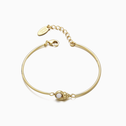 Summer Yellow Gold Shell Pearl Bracelet