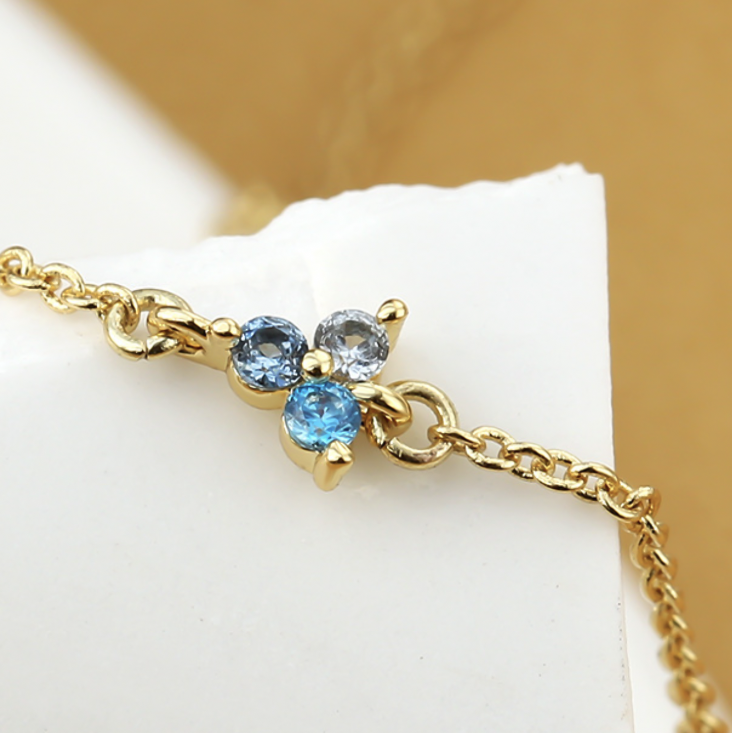 Blue Snowflake Station Bracelet