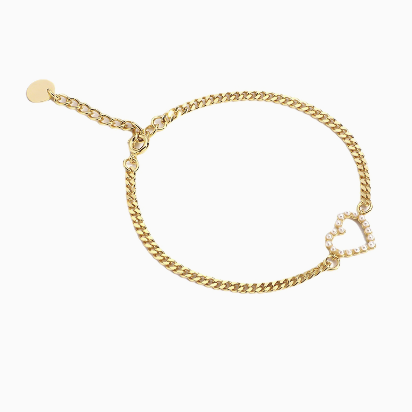 Coquette Daily Pearl Heart Pendant Bracelet