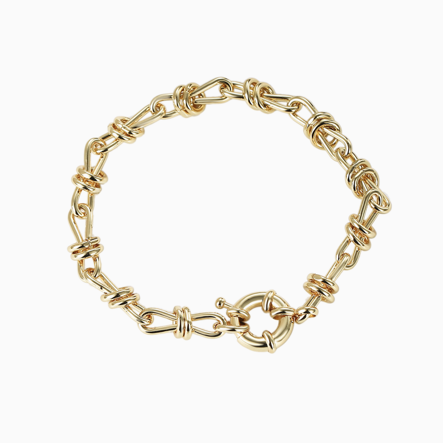 14k Gold Knot Statement Bracelet