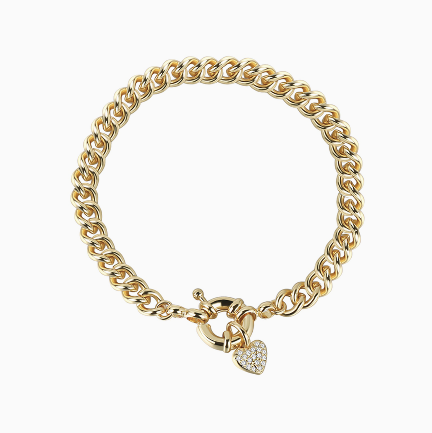 Statement Lock Heart Pendant Bracelet