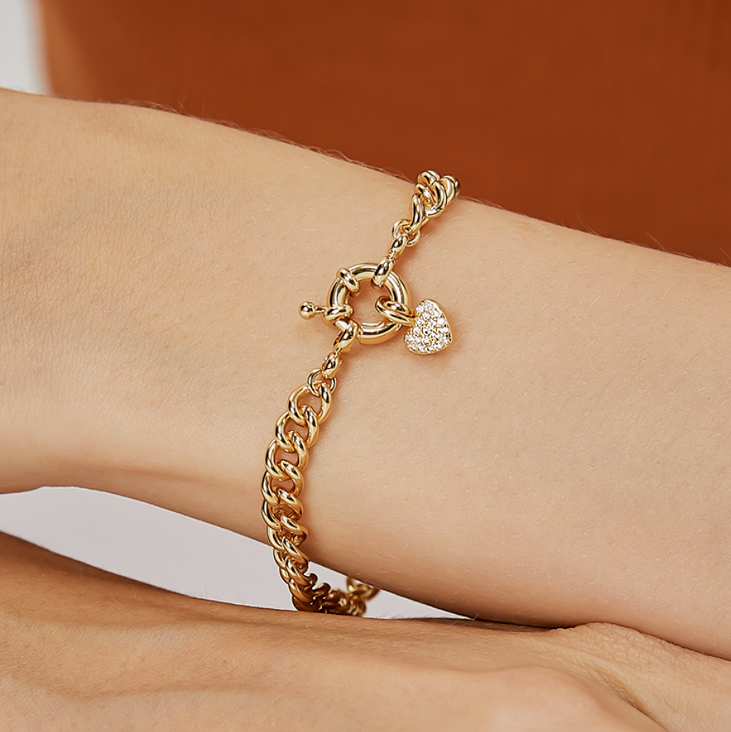 Statement Lock Heart Pendant Bracelet