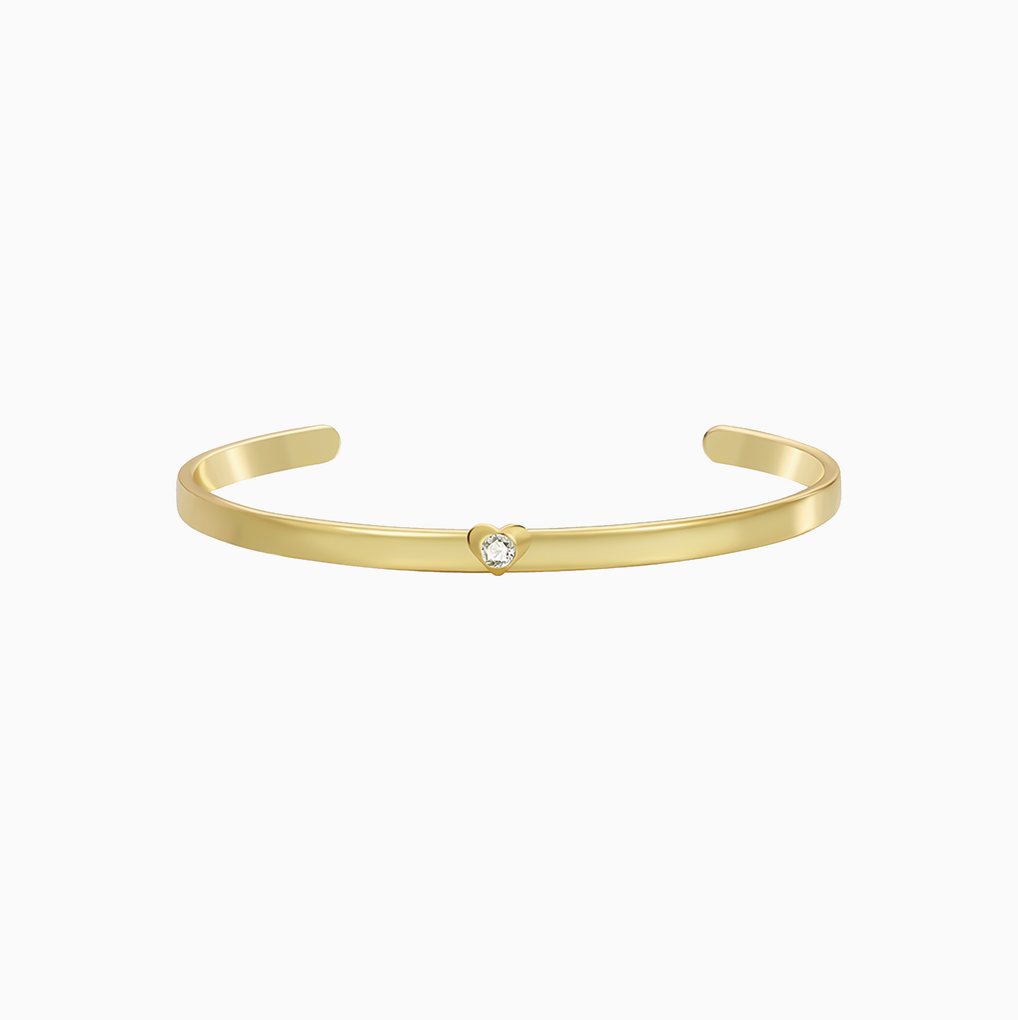 Minimalist Gold Heart Bangle Bracelet