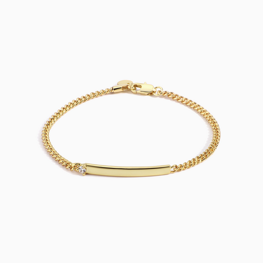 Minimalist Gold Bar Chain Bracelet