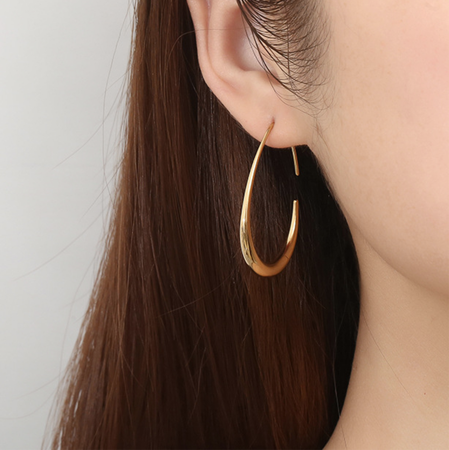 Gold Statement Oversize Hoops Earrings