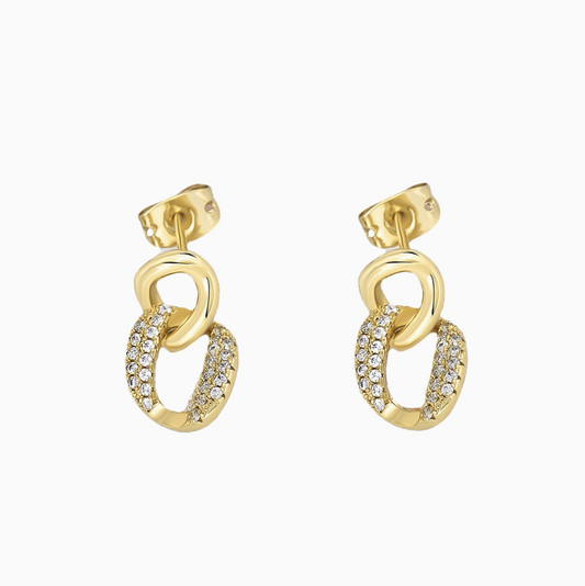 Dainty Gold Square Link Earrings