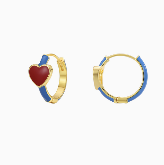 Coquette Enamel Alice Heart Hoops Earrings