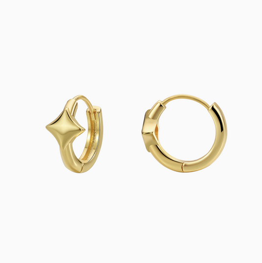 Coquette Gold Star Hoops Earrings