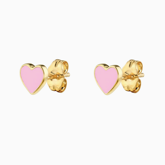 Coquette Pink Heart Studs Earrings