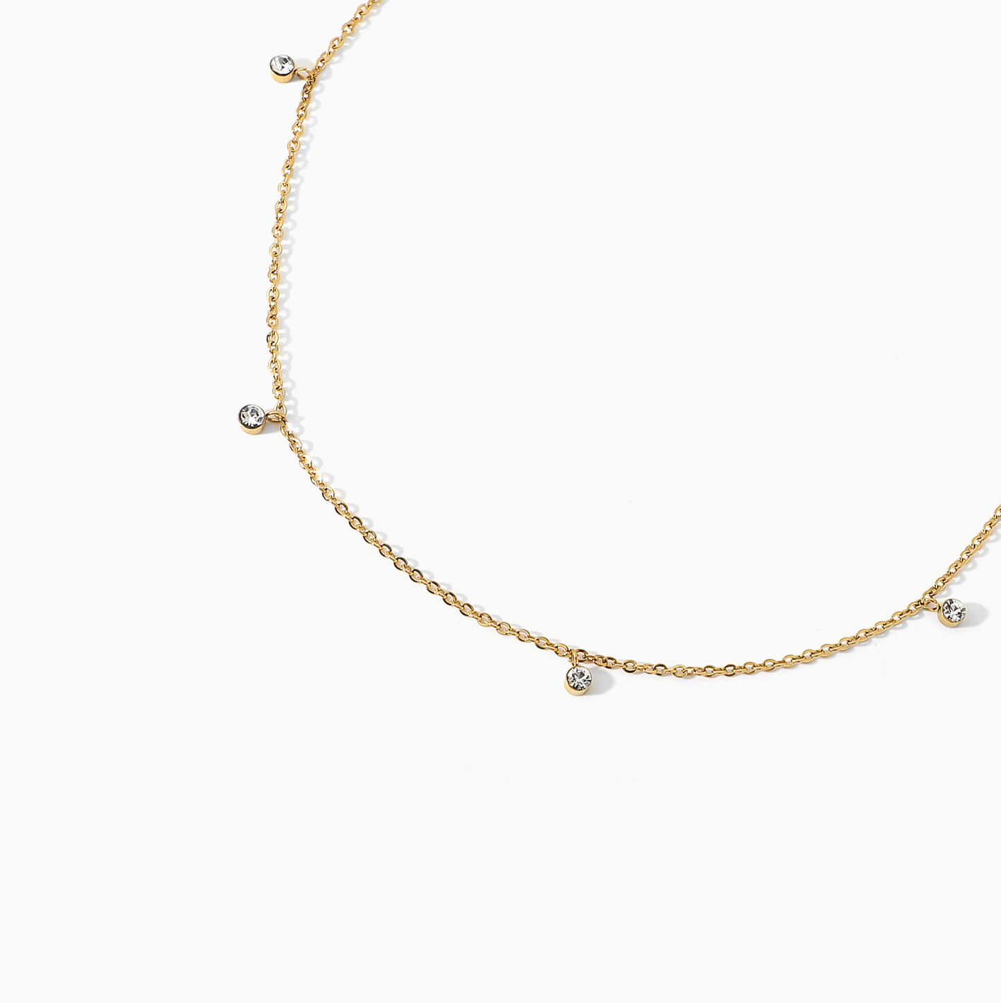 Multi Station Zirconia 18k Necklace