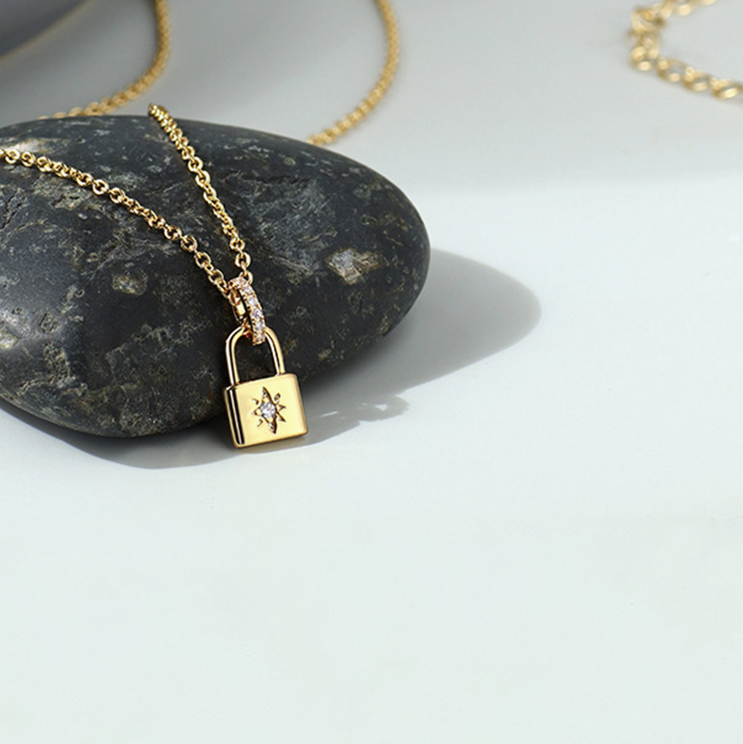 Delicate Initial Lock Necklace