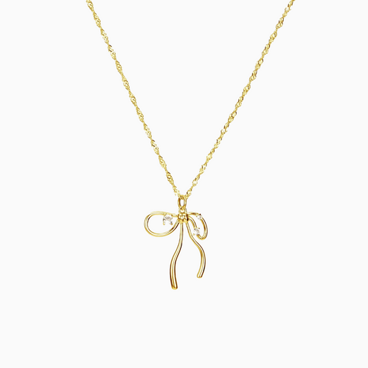 Coquette Ribbon Bow Necklace