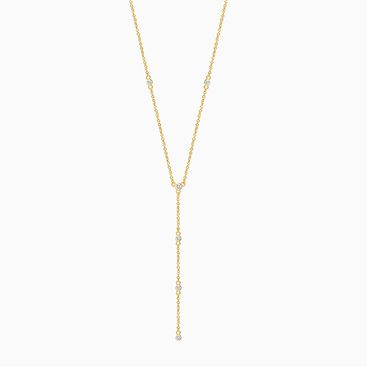 Retro Long Chain Zirconia Pendant Necklace