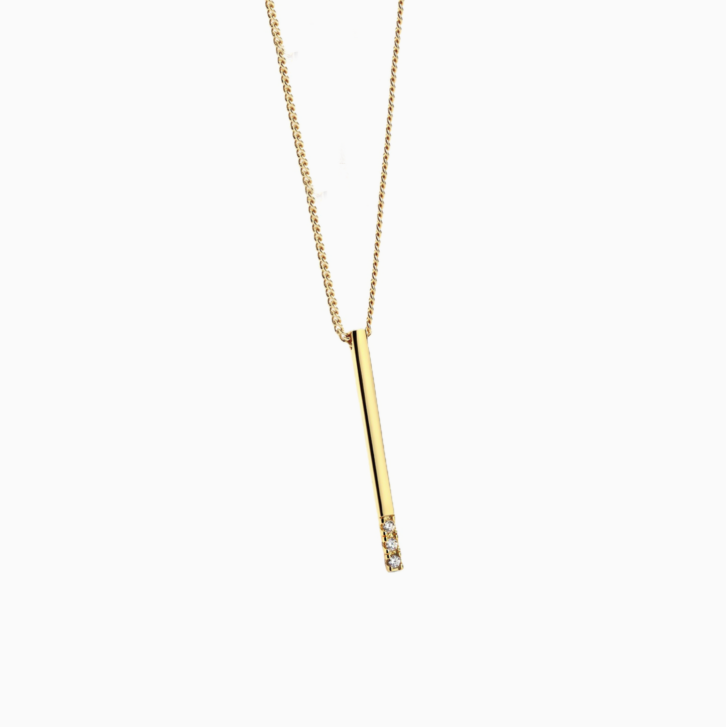 Dainty Gold Pillar Zirconia Necklace