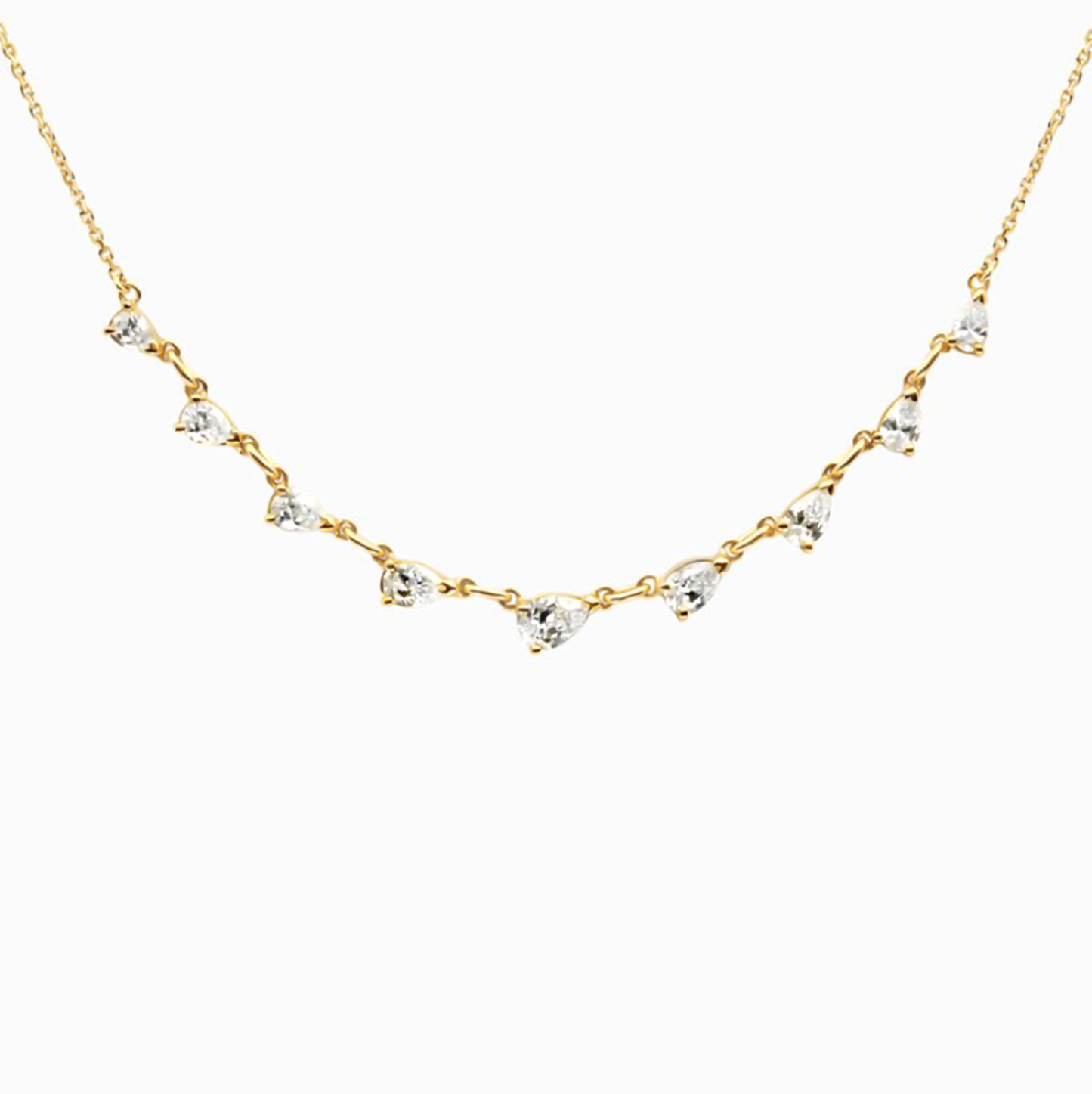 18k gold Mariquesa Zirconia Station Necklace