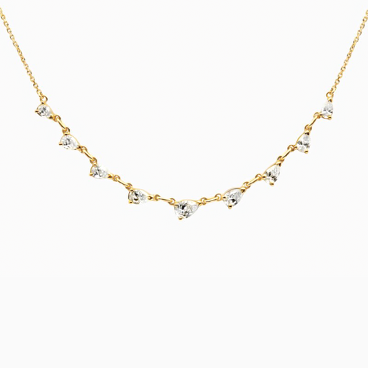 18k gold Mariquesa Zirconia Station Necklace