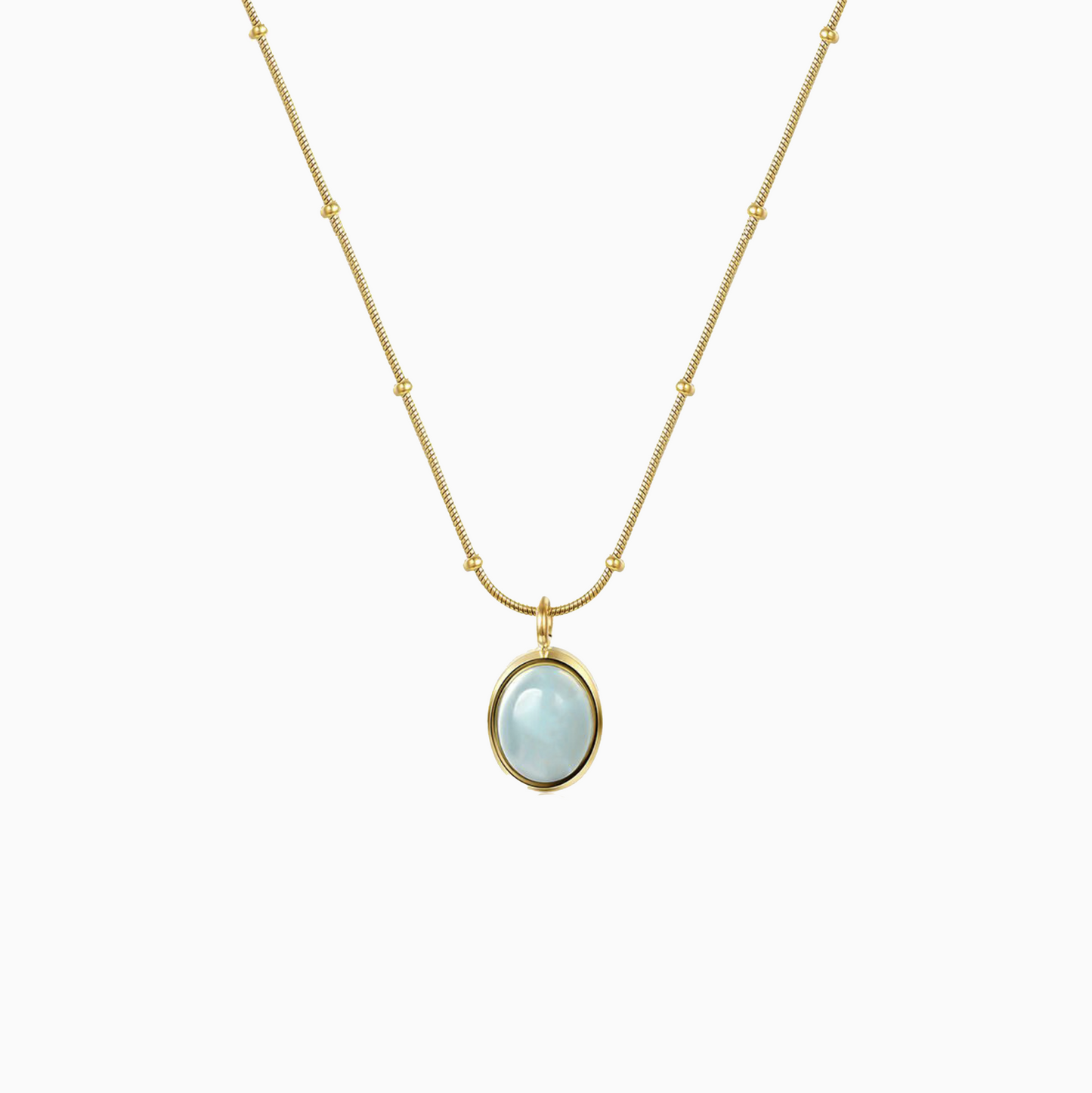 Dainty Moon Opal Pendant Necklace