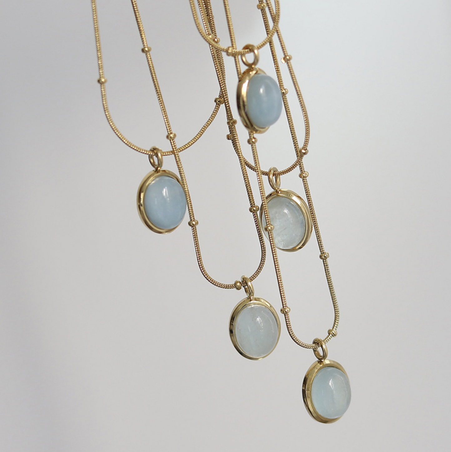 Dainty Moon Opal Pendant Necklace