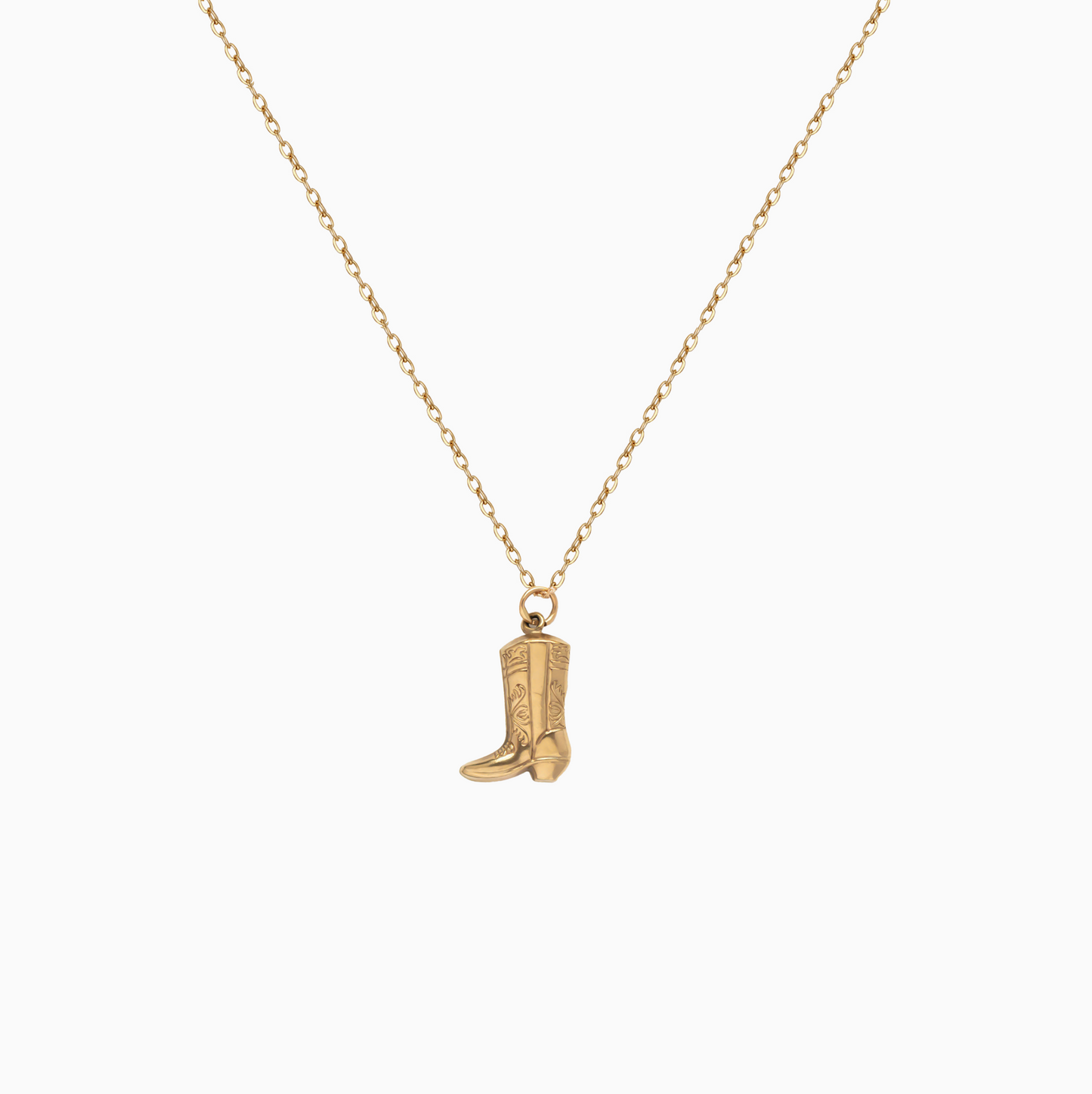 18k Cowboy Boots Pendant Necklace