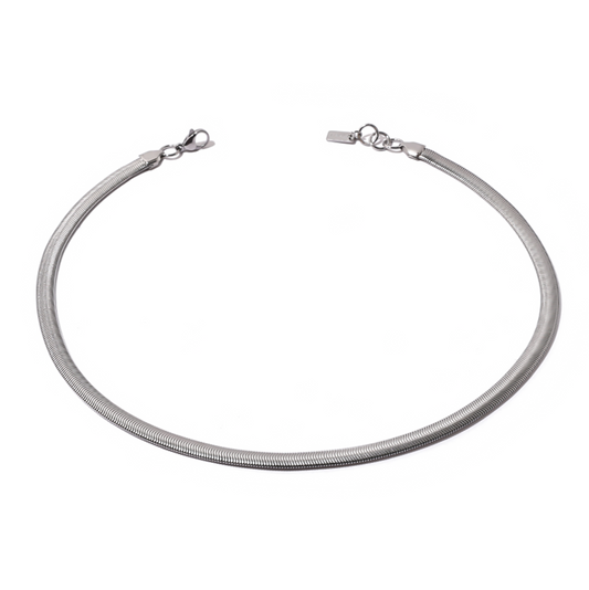 Silver Snack  Minimalist Statement Necklace