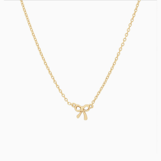 18k Coquette Tiny Bow Stack Choker Necklace