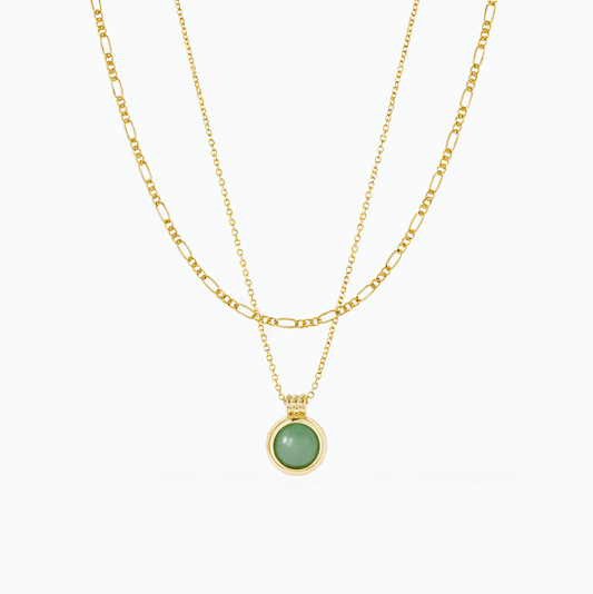 18k Minimalist Green Jade Pendant Necklace