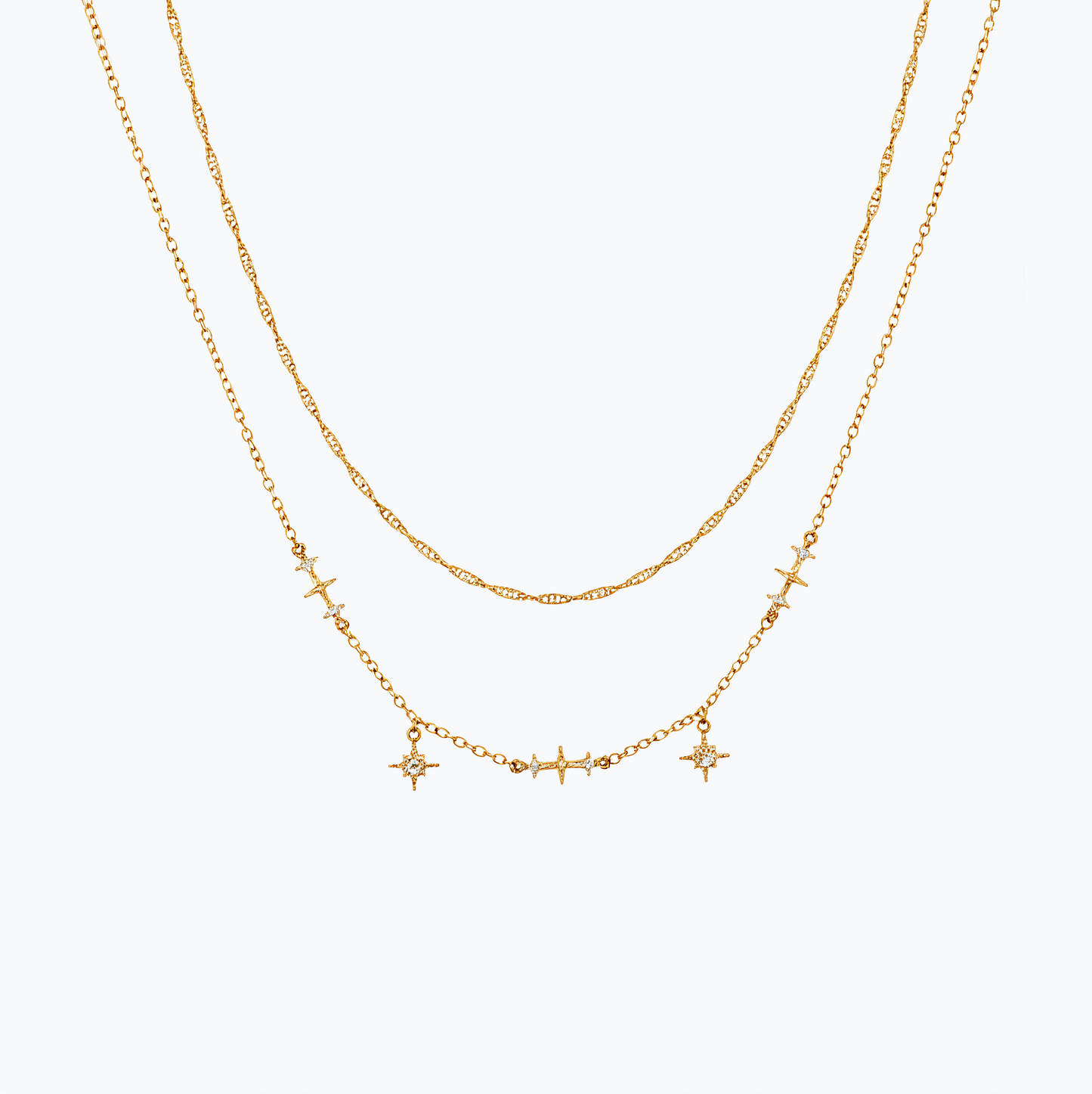 Dainty Minimal Star Layered Necklace