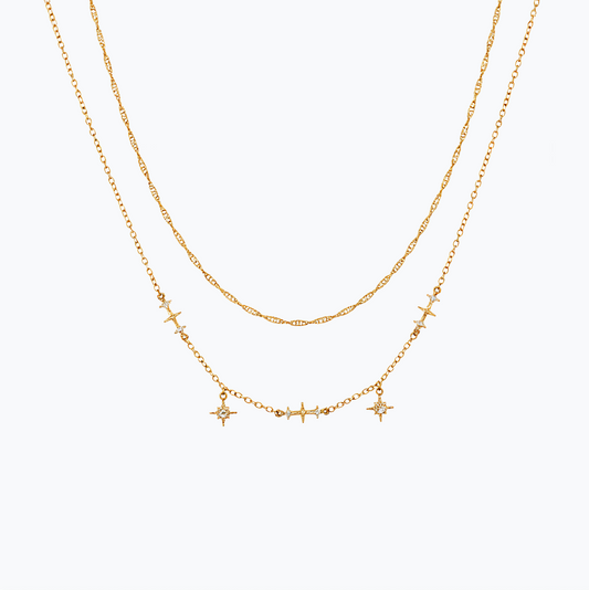 Dainty Minimal Star Layered Necklace