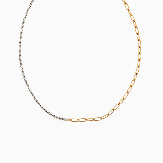 Tennis Link Mix Metal Necklace