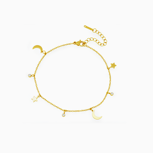 Dainty Star & Moon Anklet