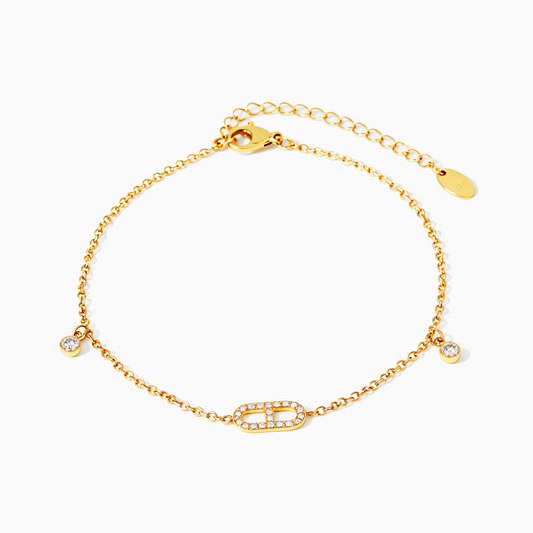 Dainty Zircon Gold Anklet