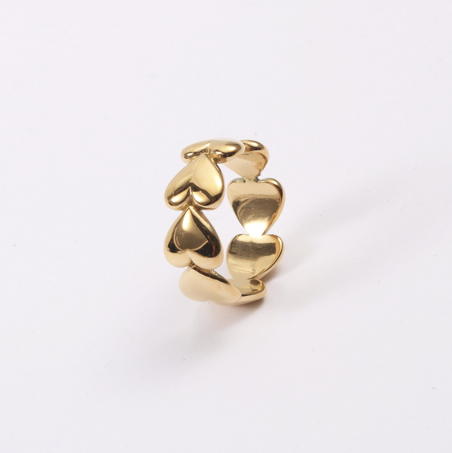 Statement Gold Heart Station Ring