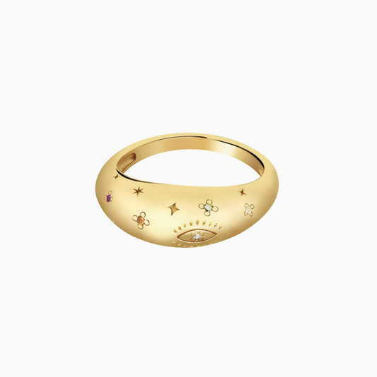 18K Gold Chuncy Star Stack Ring