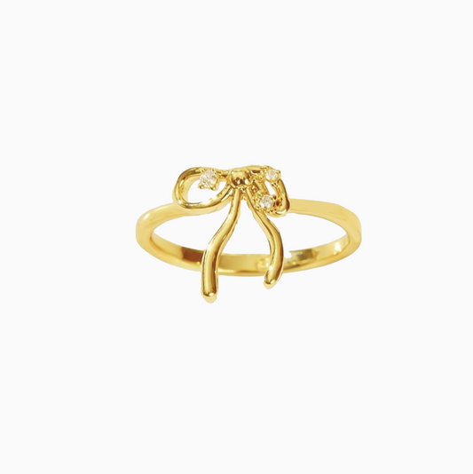 Coquette Gold Bow Knot Ring