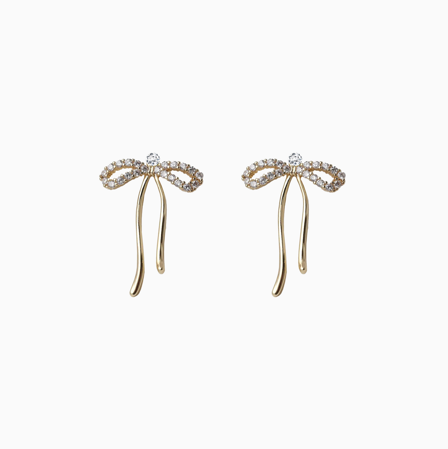 Silver Coquette Bow Zirconia Earrings