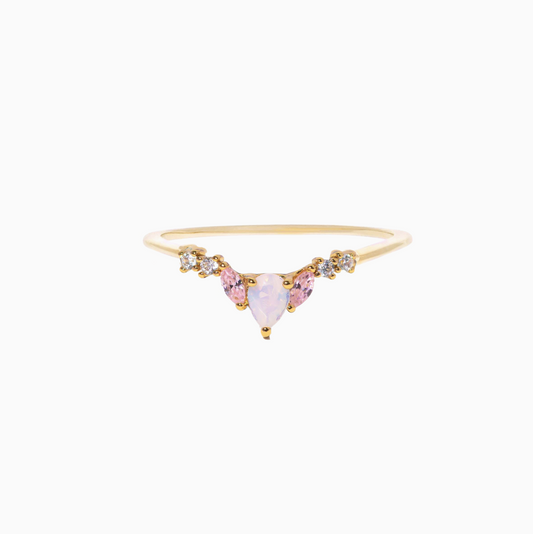 Coquette Pink Zirconia Dainty Stack Ring