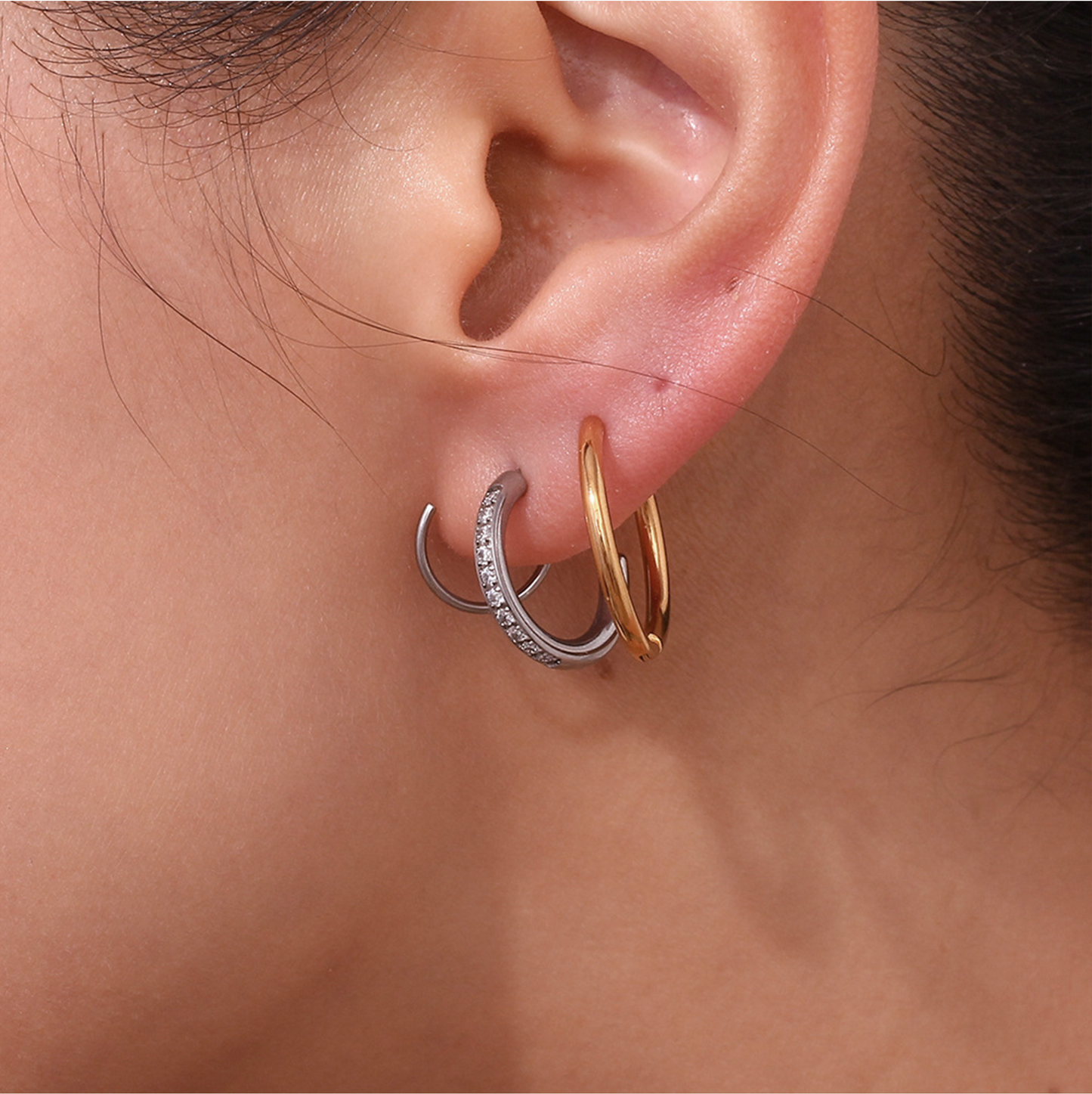 Gold Twist Zirconia Earrings