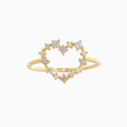 Gold Coquette Heart Statement Ring