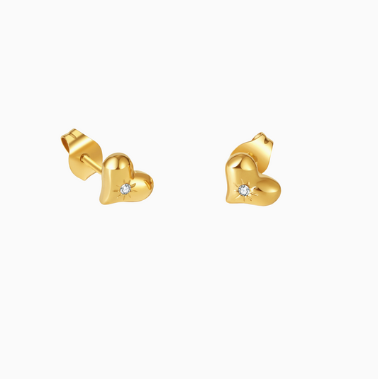 Coquette Gold Mini Heart Studs