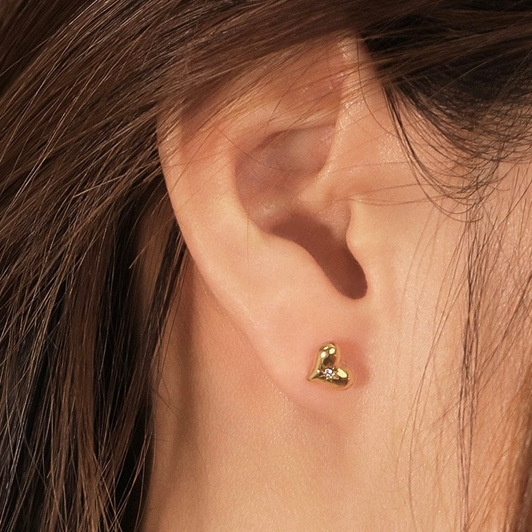 Coquette Gold Mini Heart Studs