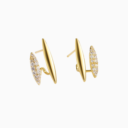 Double Layers Dainty Gold Studs